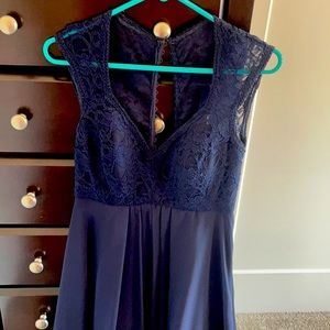 Navy black-tie gown